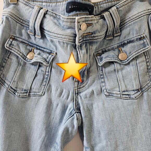 Aeropostale 4R Low Rise Flare Jeans Light Wash Y2K Vintage Retro Revival Classic - Picture 10 of 10